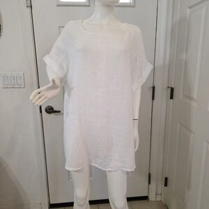Bella Umbra Elegant White Women's Top Size 2X